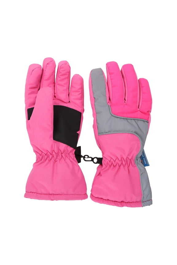 Kids Teenagers 3M Thinsulate Lined Waterproof Ski Gloves,S,Pink2