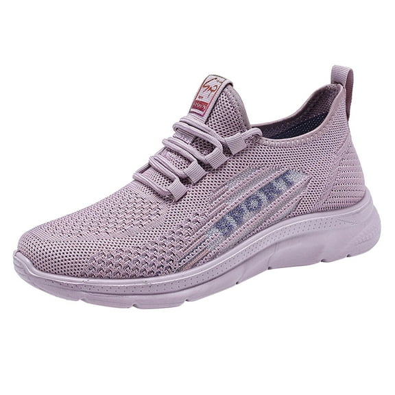 Simplicity Lady Shoes Fashion Autumn Women Sports Shoes Flat Non Lace Up Fly Woven Mesh Breathable Comfortable Solid Color Simple