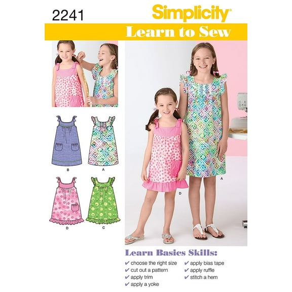 Simplicity Learn to Sew Girls' Dress Sewing Pattern