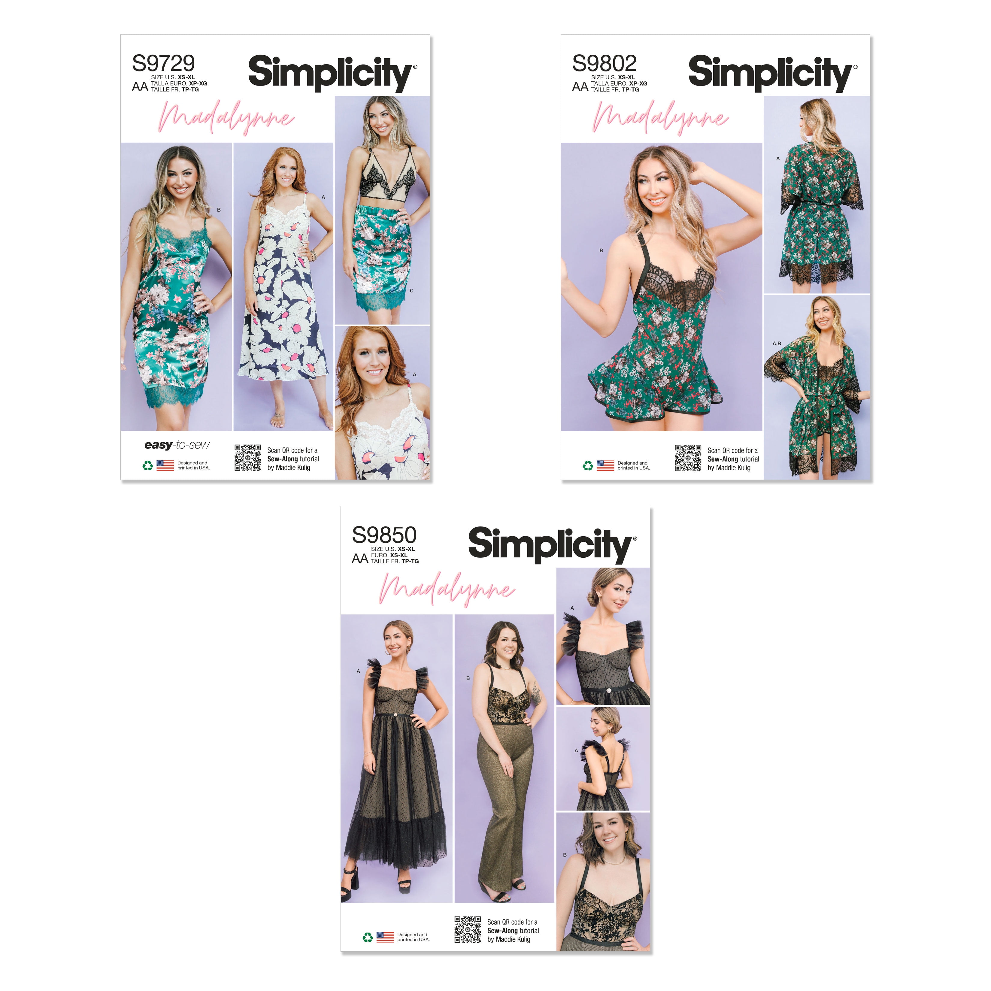 Simplicity Madalynne XS-XL Pattern Bundle BD10016 Size XS-S-M-L-XL
