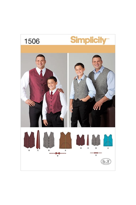 Mens' & Childs' Size S-5XL Tops & Vests Pattern, 1 Each