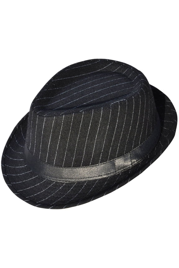 Mens Cool Fedora Trilby Hat Pinstripe with Black Band