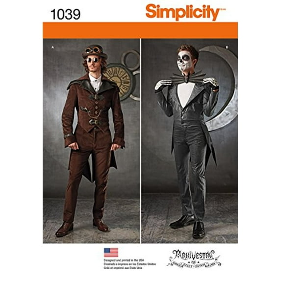 Simplicity Mens' Size 38-44 Cosplay Costume Pattern, 1 Each