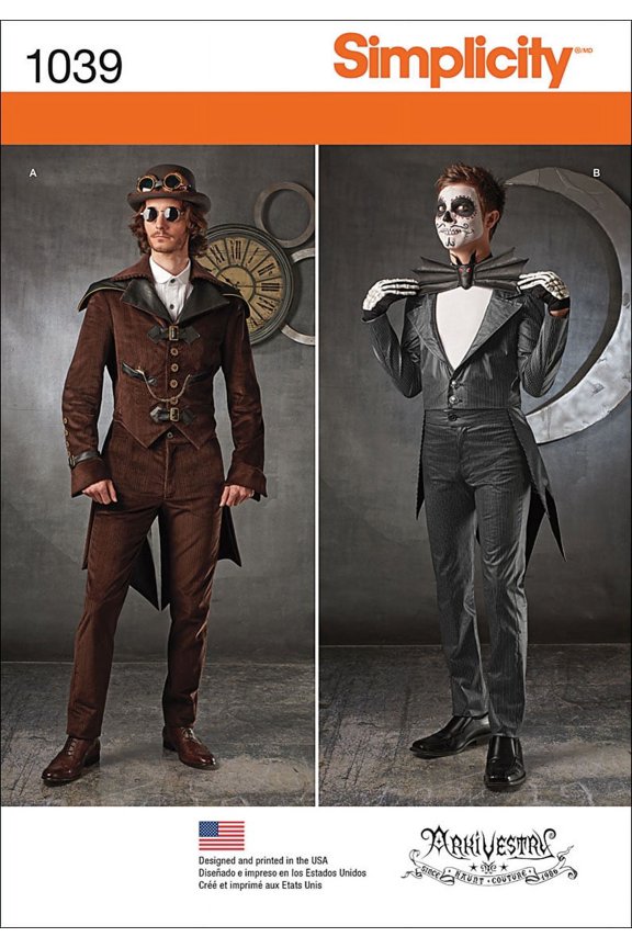 Simplicity Mens' Size 46-52 Cosplay Costume Pattern, 1 Each