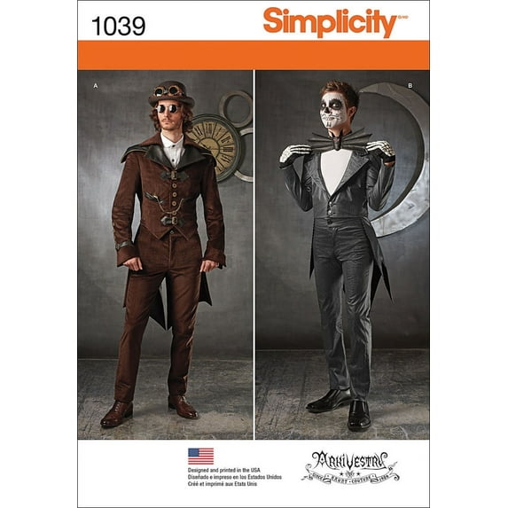 Simplicity Mens' Size 46-52 Cosplay Costume Pattern, 1 Each