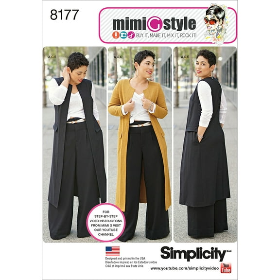 Simplicity Mimi G Style Pants, Coat Or Vest, & Knit Top, 3 Piece