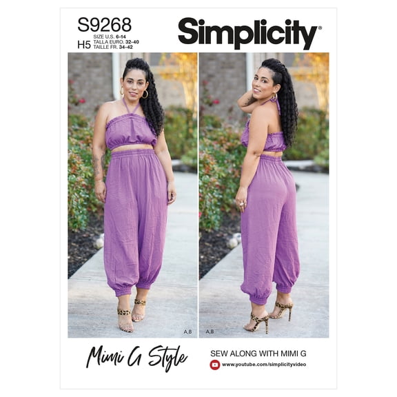 Simplicity Misses Bra Top & Gathered Pants-16-18-20-22-24