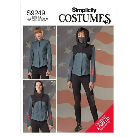 Simplicity Misses Jacket, Pants, Cropped Hooded Tabard, Mask-14-16-18-20-22