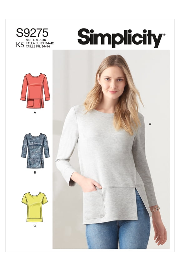 Simplicity Sewing Pattern 9275 - Tops for Women - K5 (8-10-12-14-16) - Easy