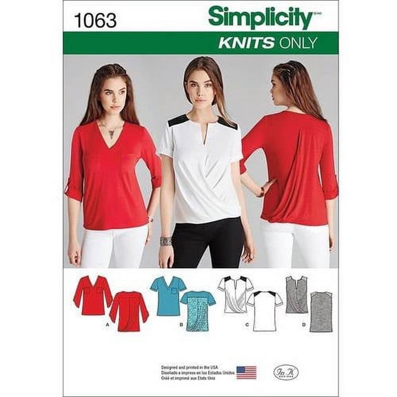 Simplicity Misses' Knit Tops Patterns, 1 Each