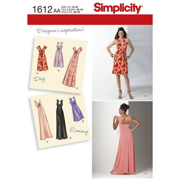 Simplicity Misses' & Plus Size 10-18 Knit Dress Pattern, 1 Each