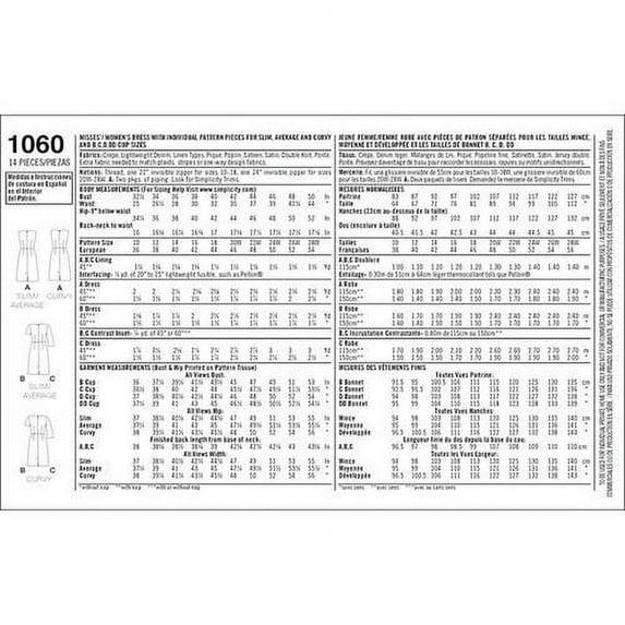 Simplicity Misses' Plus Size 20W-28W Amazing Fit Dress Pattern, 1 Each