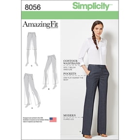 Simplicity Misses' Plus Size 20W-28W Amazing Fit Flared Pants or Shorts Pattern, 1 Each