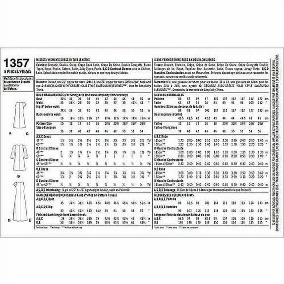 Simplicity Misses' Plus Size 20W-28W Dresses Pattern, 1 Each