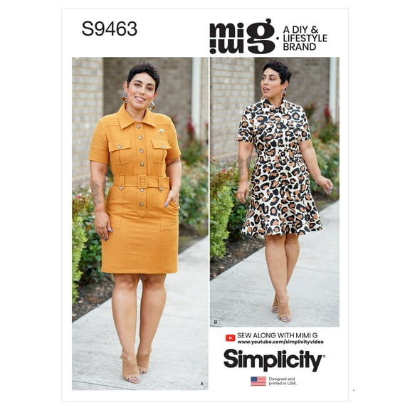 Simplicity Misses' Shirt Dress with Belt Sewing Pattern S9463 by Mimi G Size 6-8-10-12-14