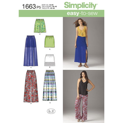 Simplicity Misses Size 12-20 Easy-To-Sew Skirts & Pants Pattern, 1 Each ...