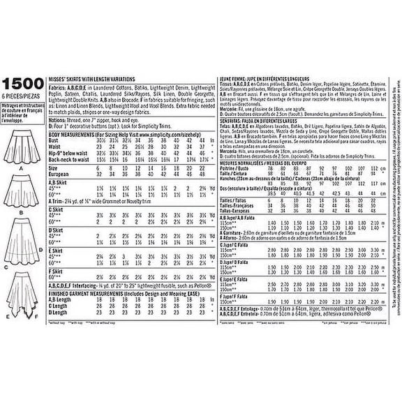 Simplicity Misses' Size 14-22 Skirts & Pants Pattern, 1 Each