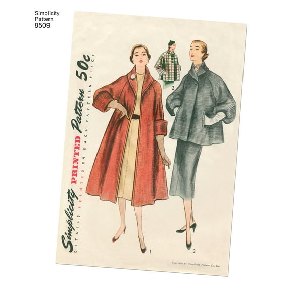 Simplicity Misses' Size 14-22 Vintage Coat or Jacket Pattern, 1 Each