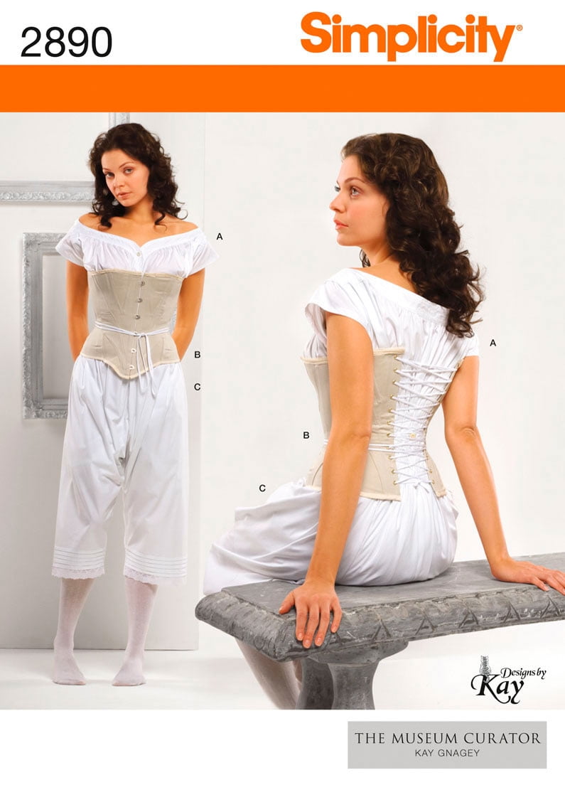 Simplicity Misses' Size 16-20 Drawers, Chemise & Corset Pattern, 1