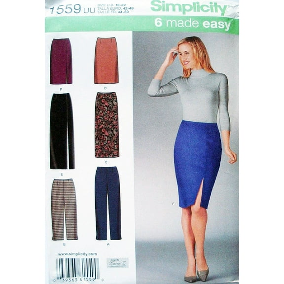 Simplicity Misses' Size 16-22 Skirts & Pants Pattern, 1 Each