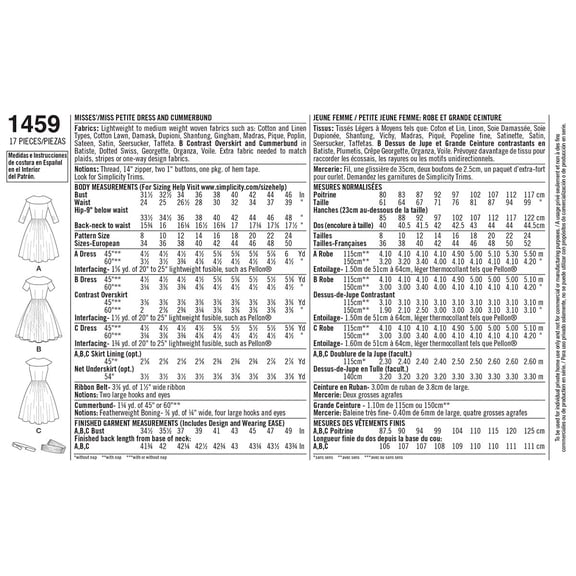 Simplicity Misses' Size 16-24 Dress Pattern, 1 Each