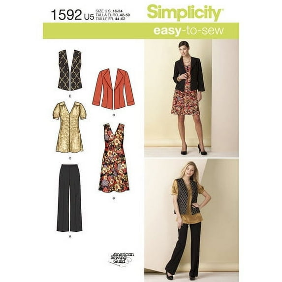 Simplicity Misses' Size 16-24 Separates Pattern, 1 Each