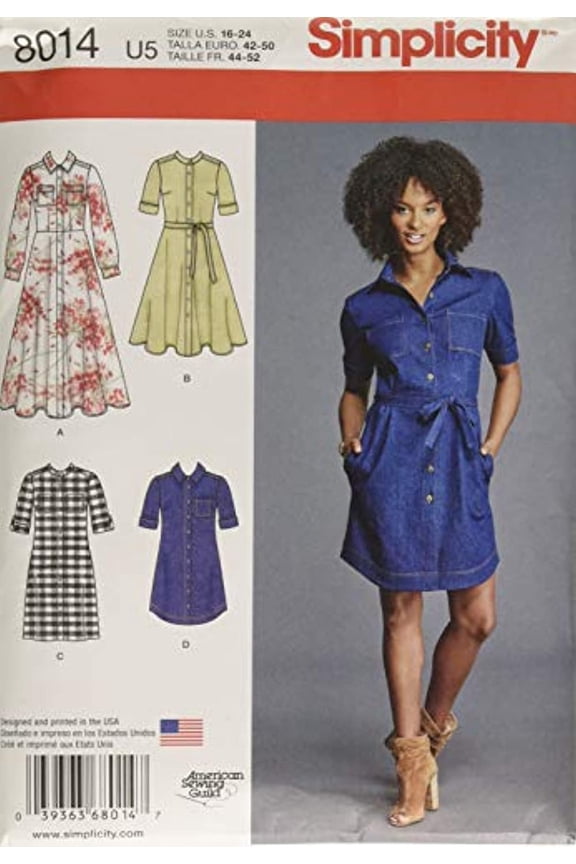 Misses' Size 16-24 Shirt & Dress Sewing Pattern