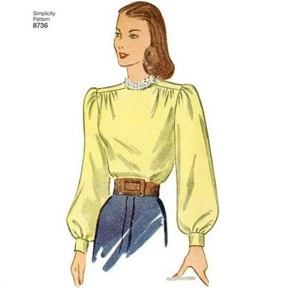 Simplicity Misses' Size 16-24 Vintage 1940s Blouse Pattern, 1 Each