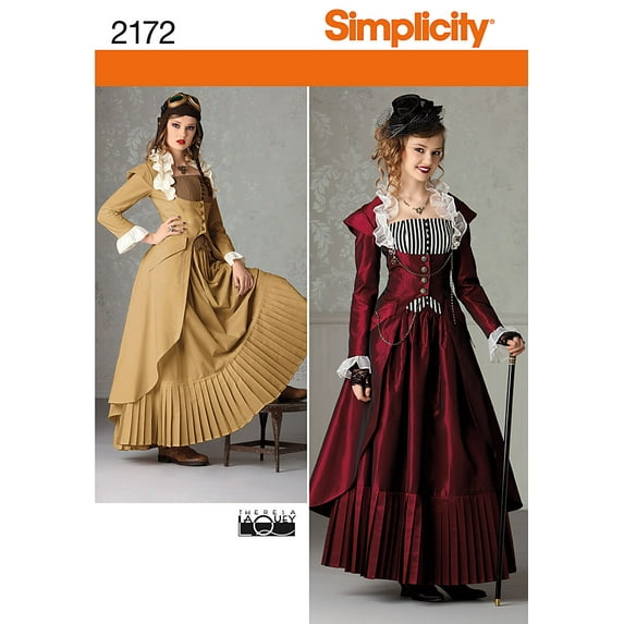 Simplicity Misses' Size 6-12 Victorian Era Steampunk Costumes Pattern, 1 Each