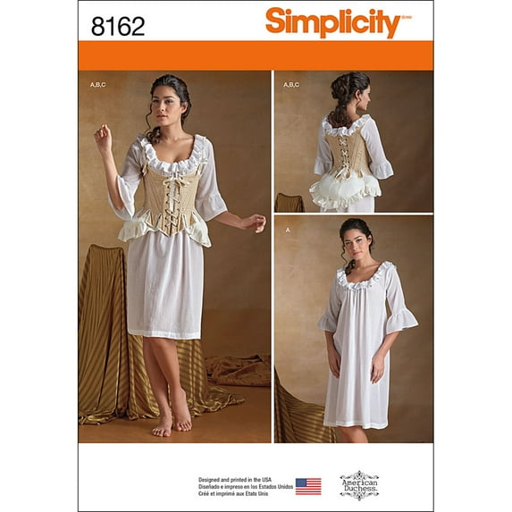 Simplicity Misses' Size 6-14 18th Century Undergarments Pattern, 1 Each