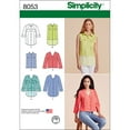 thumbnail image 1 of Simplicity Misses' Size 6-14 Button Front Shirt in Various Styles Pattern, 1 Each, 1 of 5