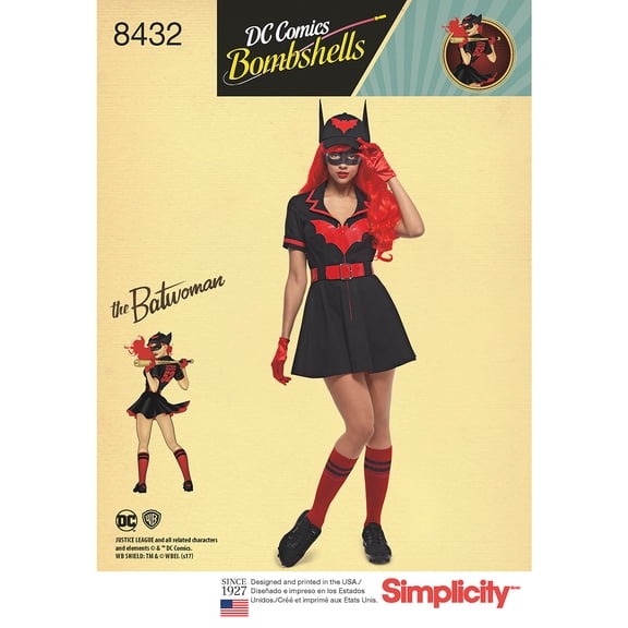 Simplicity Misses' Size 6-14 DC Batwoman Costume Pattern, 1 Each