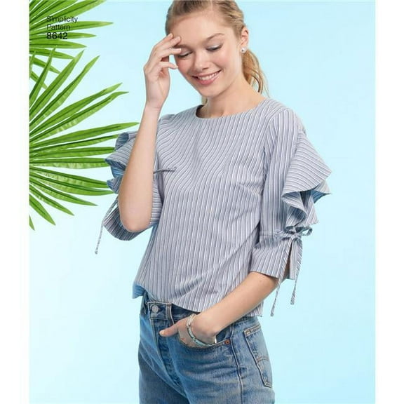 Simplicity Misses' Size 6-14 Easy-To-Sew Top with Variations Pattern, 1 Each