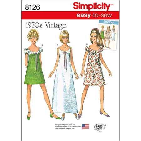 Simplicity Misses' Size 6-14 Easy-To-Sew Vintage Dress Pattern, 1 Each