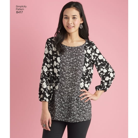Simplicity Misses' Size 6-14 Pullover Tops Pattern, 1 Each