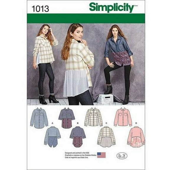 Simplicity Misses' Size 6-14 Shirt with Fabric Variations Pattern, 1 Each