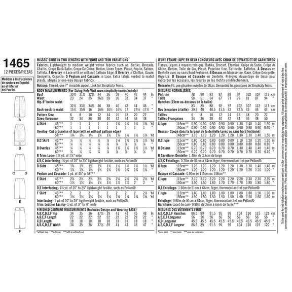 Simplicity Misses' Size 6-14 Skirts & Pants Pattern, 1 Each