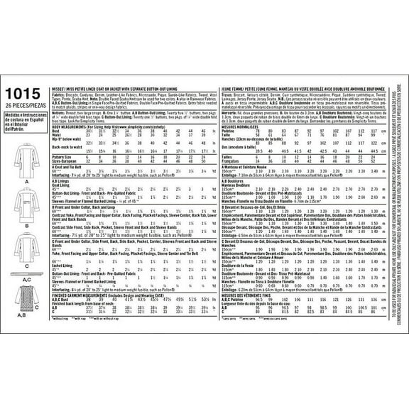 Simplicity Misses' Size 6-14 Threads Magazine Coats & Jackets Pattern, 1 Each