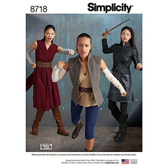 Simplicity Misses' Size 6-14 Warrior Costume Pattern, 1 Each