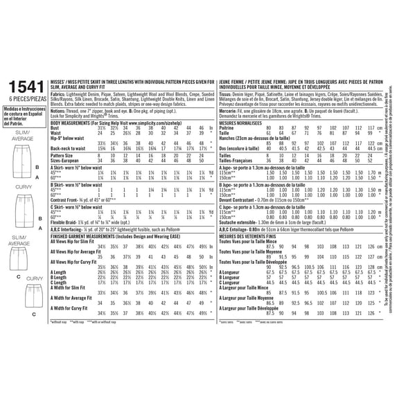 Simplicity Misses' Size 8-16 Skirts & Pants Pattern, 1 Each