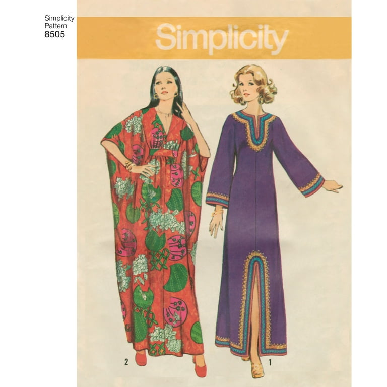 Simplicity Misses Size S L Vintage Caftans Pattern 1 Each