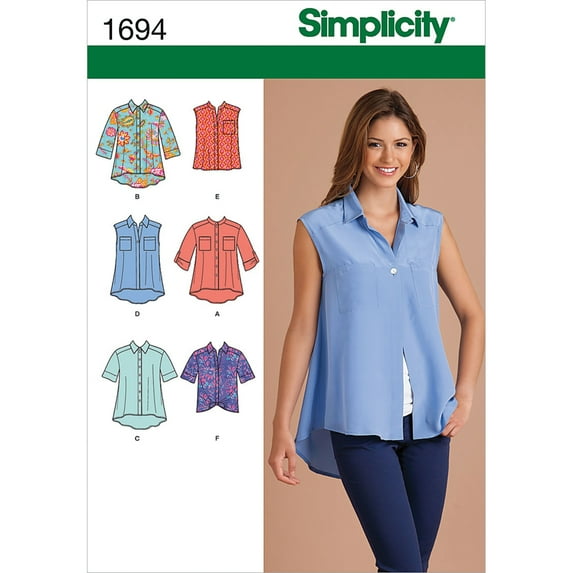 Simplicity Misses' Size XS-XL Tops Pattern, 1 Each