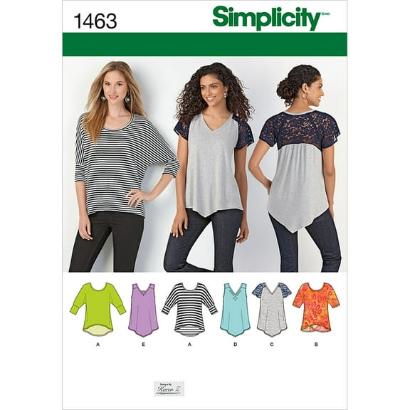 Simplicity Misses' Size XXS-XXL Tops & Vests Pattern, 1 Each