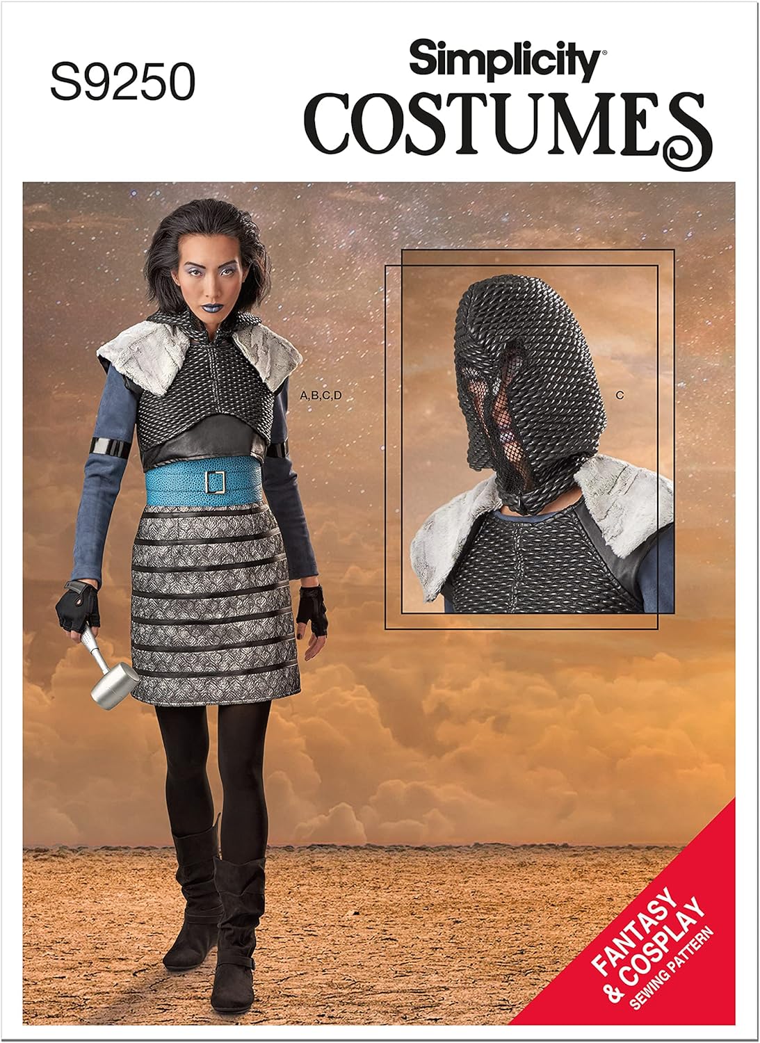Simplicity Misses' Space Warrior Fantasy Costume Kit, Code 9250 Sewing