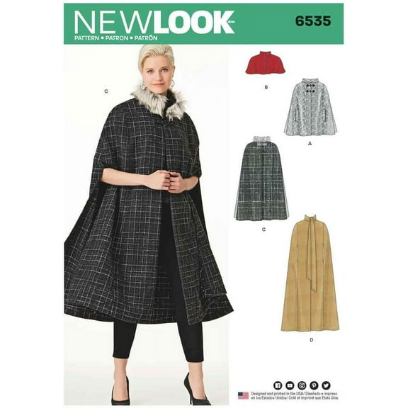 Simplicity New Look Misses Capes Fabric, per Yard
