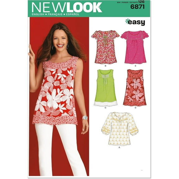 Simplicity New Look Misses Tops, 1 Each