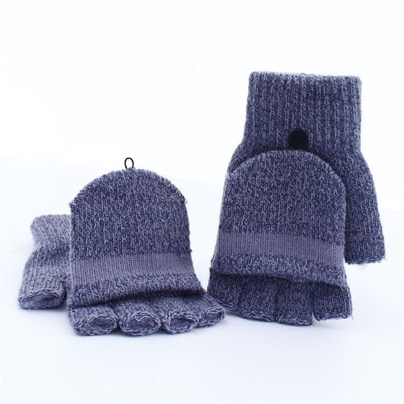 Simplicity Not Easy to Pilling Aldult Knitting Flip Gloves Outdoor Gloves Keep Warm Winter LIGHT GRAY