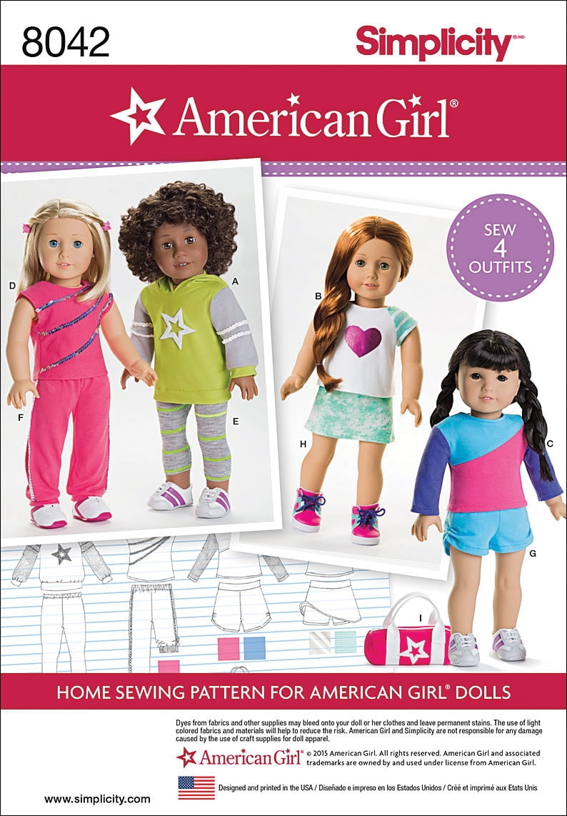 Simplicity One Size American Girl Doll Clothes Pattern, 1 Each