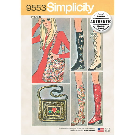 Simplicity One Size Vintage Spats & Bags Pattern, 1 Each
