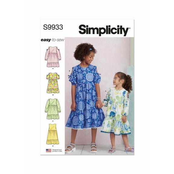 Simplicity Paper Sewing Pattern 9933 - Dresses for Kids